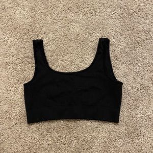 black ribbed sports bra medium